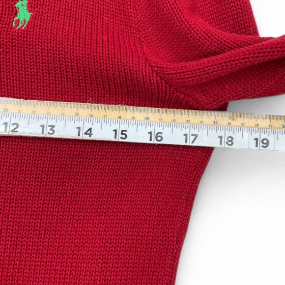 Polo Ralph Lauren Cowl Neck Shawl Collar Winter Ski Red Cotton Sweater Men's S - Picture 7 of 10